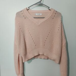 Jon & Anna Blush V-Neck Knit Sweater